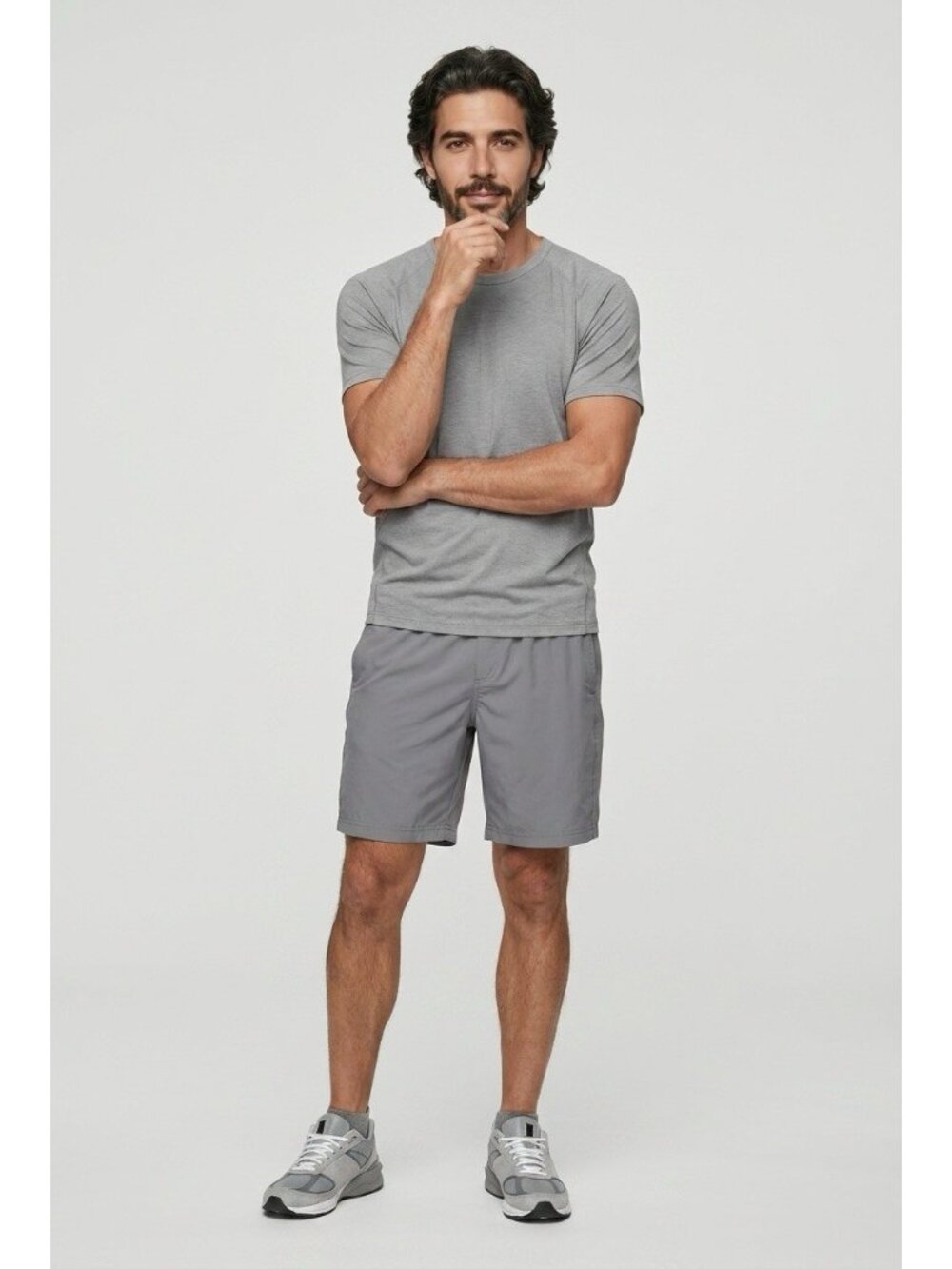RED VANLY‎ Drawstring Gray Pull-On Shorts Stretch Pockets & Logo